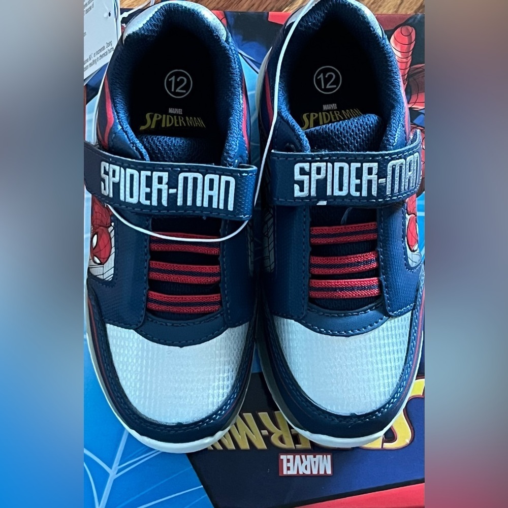 Marvel Spider-Man Kids Sneakers - Navy and White Size 12 New